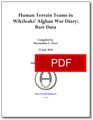 HUMAN TERRAIN TEAMS IN WIKILEAKS AFGHAN WAR DIARY