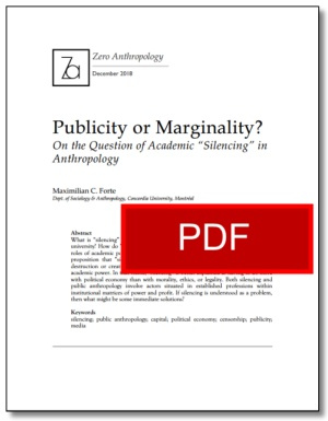 PUBLICITY OR MARGINALITY